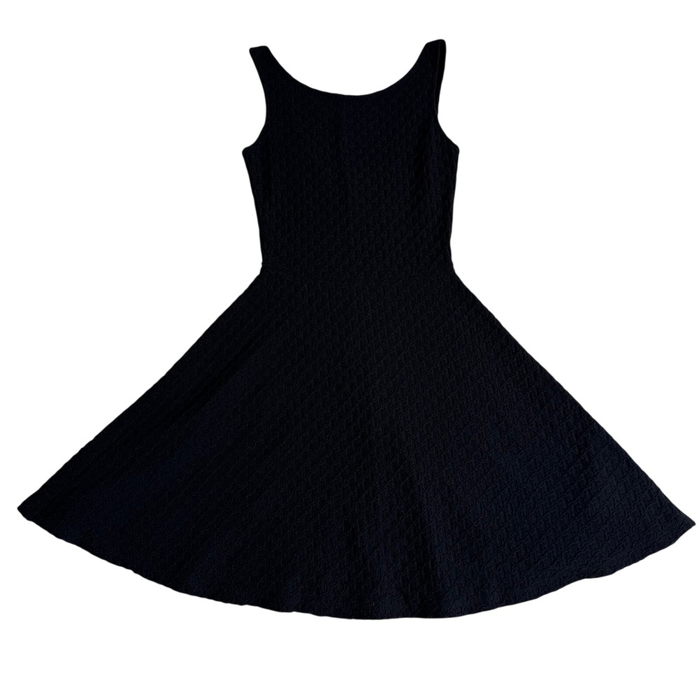 Coquette Black Textured Y2KSkater Dress LBD Sleeveless Scoop Back Size 2
